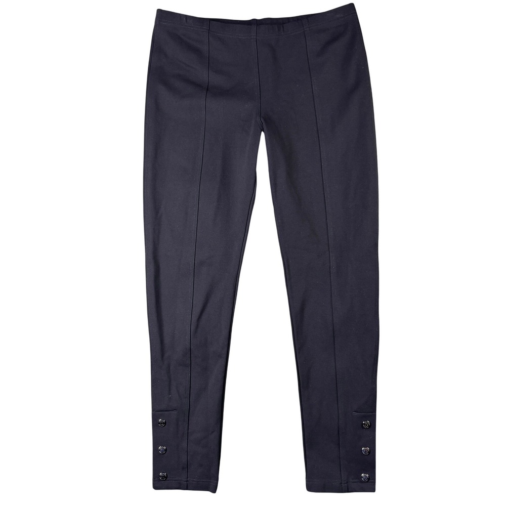Anatomie Black Pintuck Leggings with Button Cuff Detail Size Medium Travel Pants
